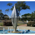 2016 New Leaf Shape Stainless Steel Sculpture fountain Decoration